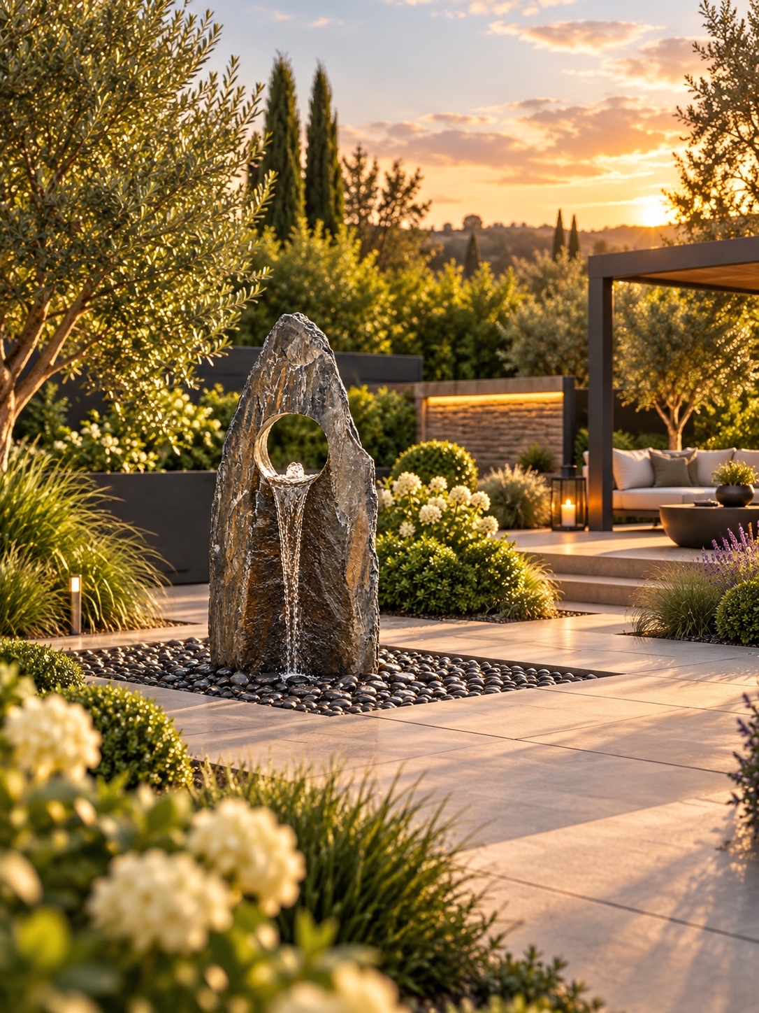 Allia Welsh Slate Hololith Water Feature | Bespoke | 102cm | Aqua Moda