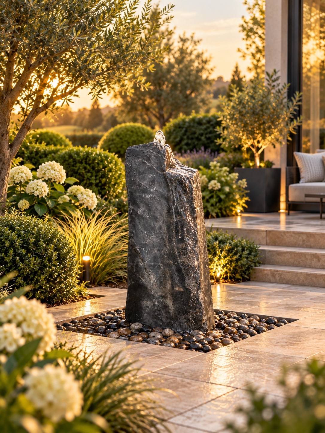 Allia Welsh Slate Monolith Water Feature | Bespoke | 85cm | Aqua Moda