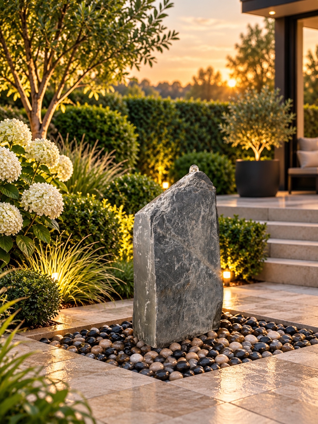 Allia Welsh Slate Monolith Water Feature | Bespoke | 64cm | Aqua Moda