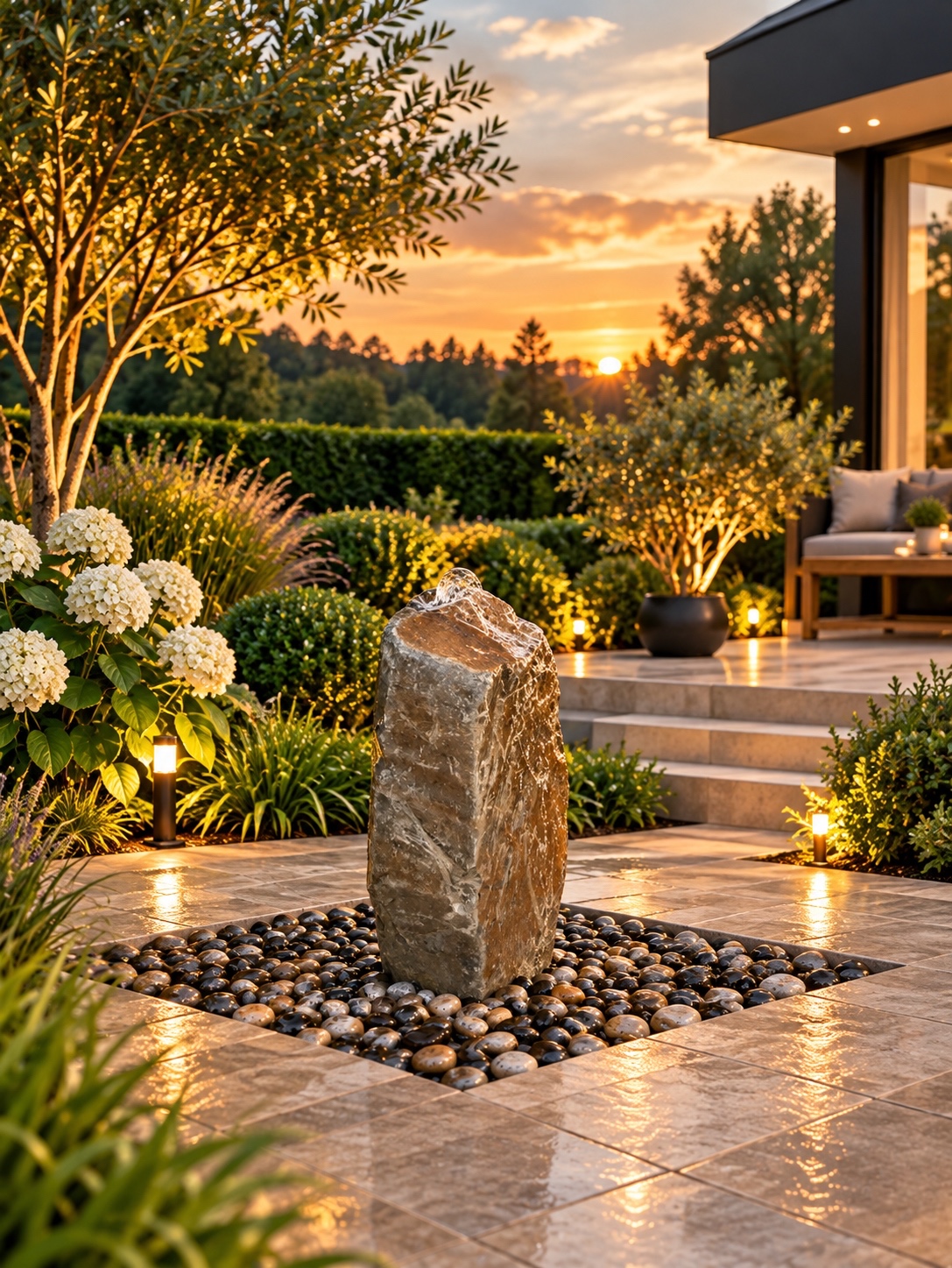 Allia Welsh Slate Monolith Water Feature | Bespoke | 63cm | Aqua Moda