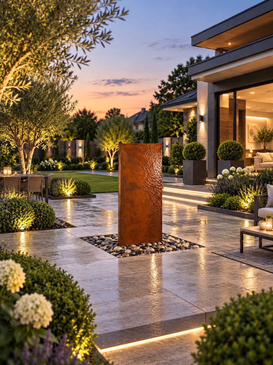 Staffora Corten Steel Wall Water Feature | 120cm | Aqua Moda