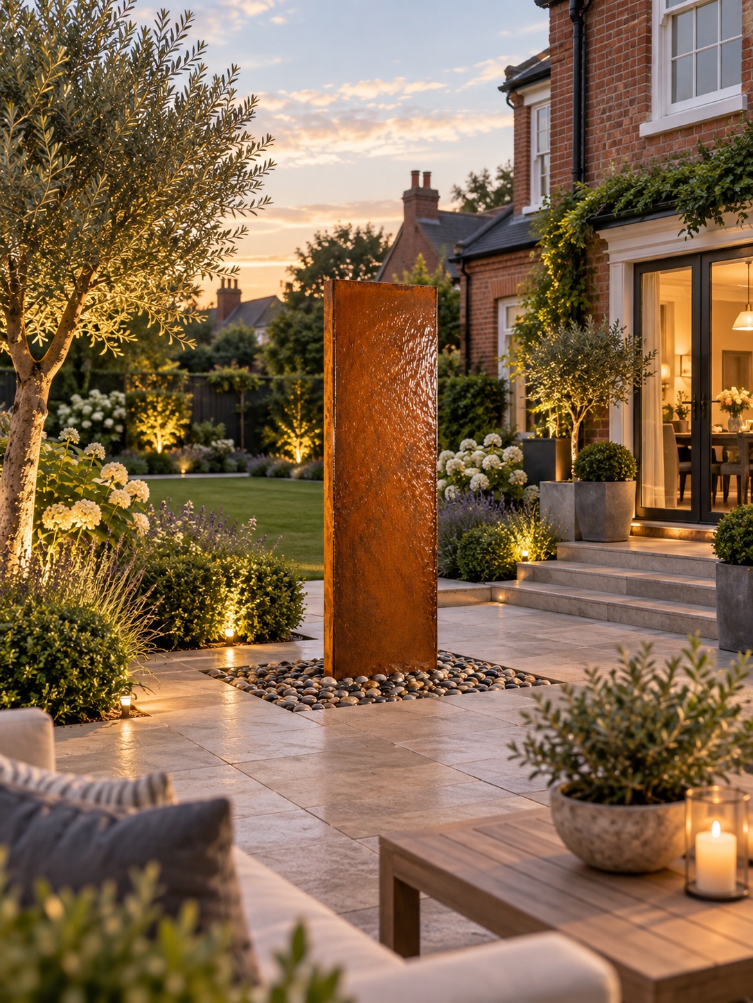 Staffora Corten Steel Wall Water Feature | 180cm | Aqua Moda