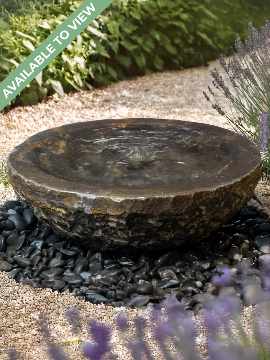 Rosara Black Limestone 45cm Babbling Bowl Water Feature Kit