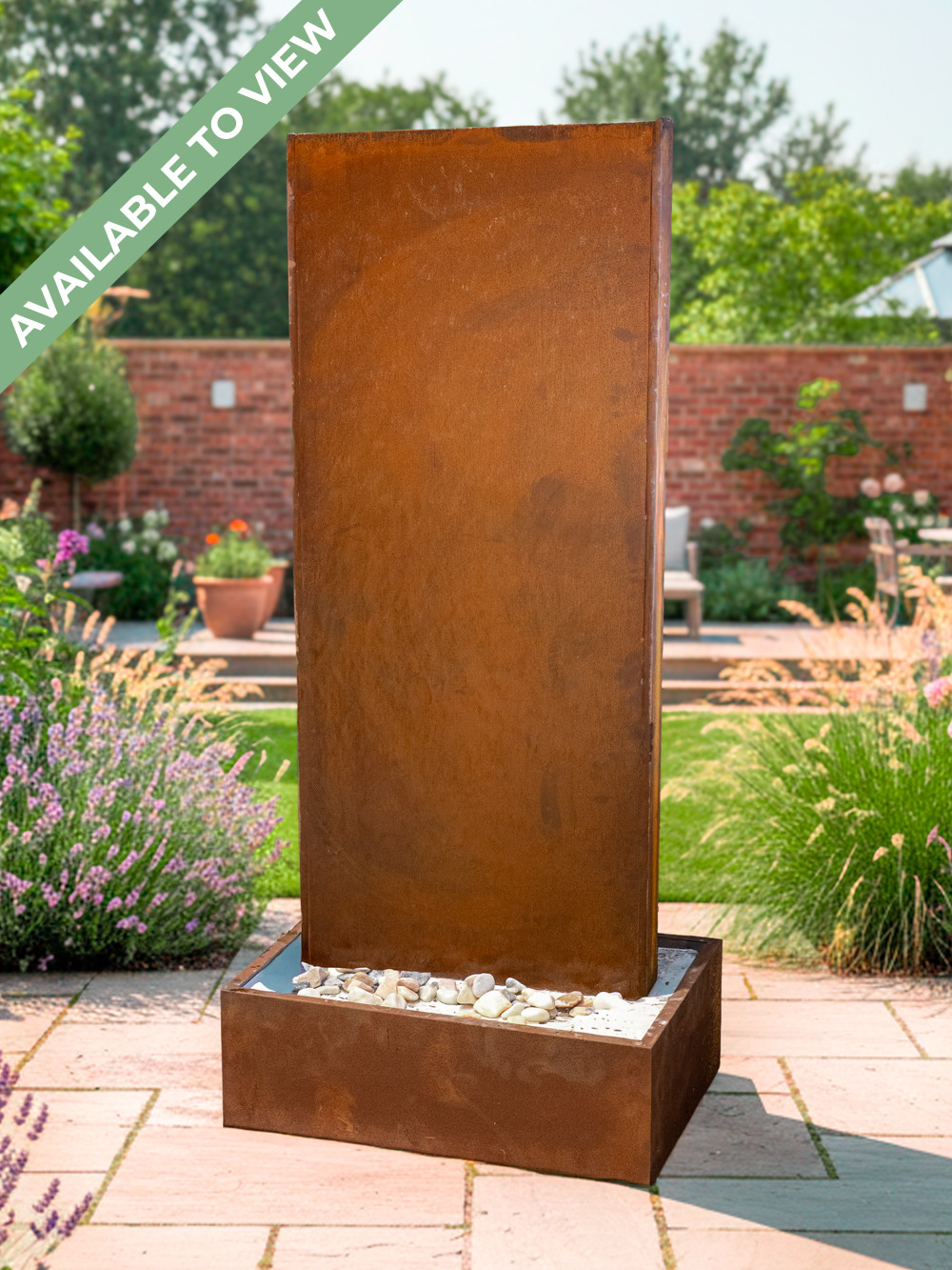 Staffora Corten Steel 1.42m Wall and Base Water Feature