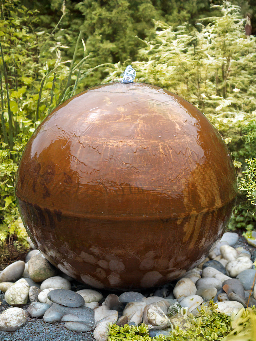 Aterno 40cm Corten Steel Sphere Water Feature