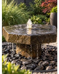 Miren Basalt Slab Fountain with Plinth Water Feature