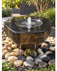 Miren Babbling Basalt and Plinth Water Feature
