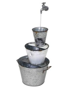Metal Buckets and Tap Water Feature
