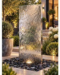 Staffora Polished Steel 1.2m Wall Water Feature