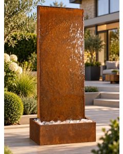 Staffora Corten Steel 1.42m Wall and Base Water Feature
