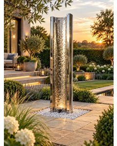 Serio Polished Steel 1.5m C Shaped Water Feature