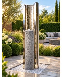 Serio Granito Steel C & Granite Column 1.5m Water Feature
