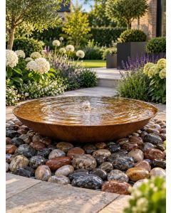 Solar Rosara Corten Steel 60cm Bowl Fountain