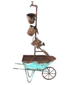 Metal Wheelbarrow Water Feature
