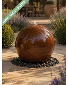 Aterno 58cm Corten Steel Sphere Water Feature