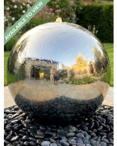 Solar Aterno 75cm Polished Steel Sphere Water Feature