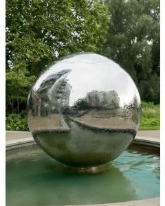 Aterno 200cm Polished Steel Sphere Water Feature