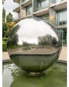 Aterno 300cm Polished Steel Sphere Water Feature