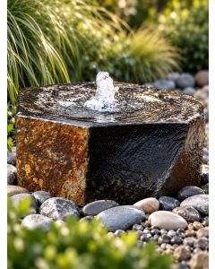 Caldera Babbling Basalt Polished Dished Top Column Water Feature
