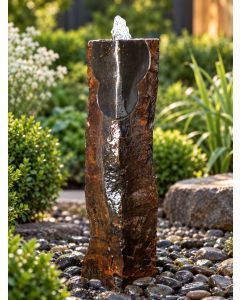 Caldera Basalt Carved Top 50cm Column Water Feature