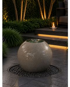 Eclipse Black Sandstone 50cm Infinity Sphere Water Feature