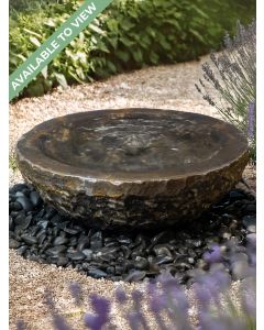 Rosara Black Limestone 45cm Babbling Bowl Water Feature Kit