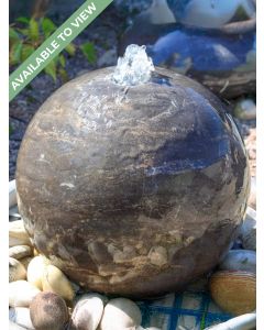 Monara Black Limestone 40cm Polished Sphere Water Feature