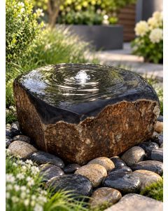 Miren Babbling Basalt Boulder Water Feature