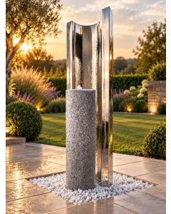 Serio Granito Steel C & Granite Column 1.2m Water Feature