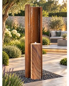 Serio Sandaro Corten C & Sandstone Column 1.5m Water Feature