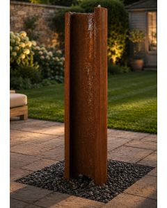 Serio Corten Steel 1.5m C Shaped Water Feature