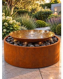 Rosara Corten Steel 60cm Patio Water Feature