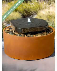 Miren Basalt Slab and Plinth Steel Patio Water Fountain Kit