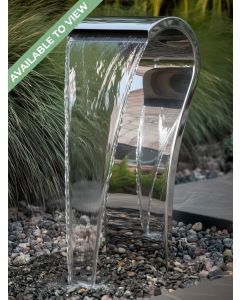 Crostolo Polished Steel Curved Water Feature