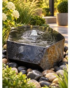 Miren Basalt Carved Crystal Water Feature