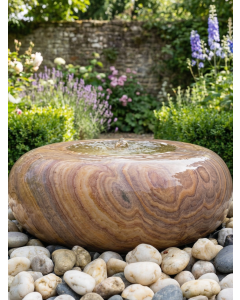 Rosara Rainbow Sandstone 50cm Curved Babbling Bowl Water Feature