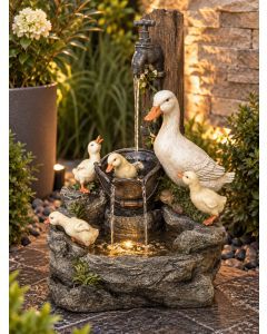 Solar Duck Family at Tap Water Feature