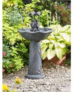 Solar Frog Frolics Bird Bath
