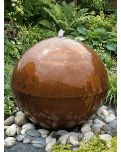 Aterno 80cm Corten Steel Sphere Water Feature