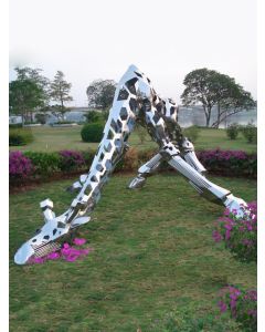 Stainless Steel Giraffe Commercial Sculpture