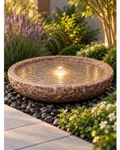 Rosara Pink Granite 60cm Babbling Bowl Water Feature Kit