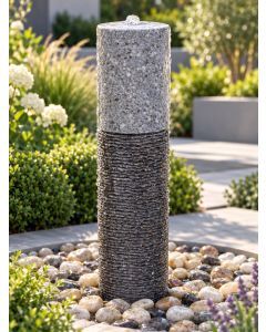 Caldera Two Tone Granite 95cm Column Water Feature
