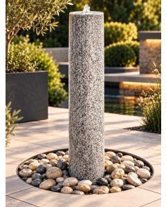 Caldera Grey Granite 90cm Column Water Feature