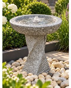 Rosara Grey Granite Bird Bath Water Feature
