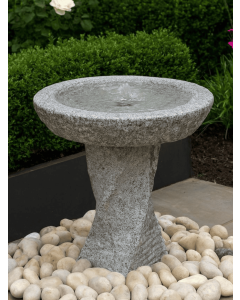 Rosara Grey Granite Bird Bath Water Feature