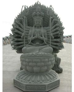 Granite Buddha with Many Hands Sculpture