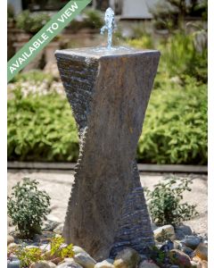 Malone Black Limestone 60cm Twist Water Feature