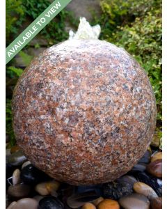 Monara Pink Granite 35cm Flamed Sphere Water Feature