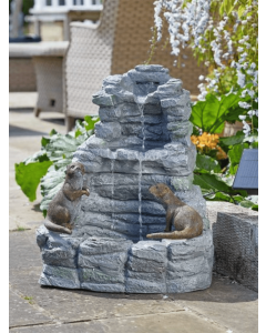 Solar Otter Falls Water Feature