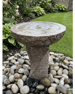 Rosara Pink Granite Bird Bath Water Feature